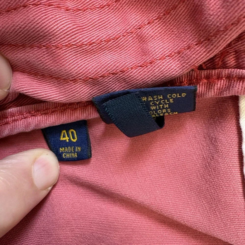 Polo Ralph Lauren Mens Shorts Size 40 Relaxed Fit Coral Red Cotton Chino Pony